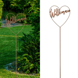 Garden plug welcome heart, rusty, small, approx. 90cmH