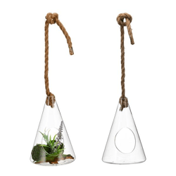 Glass cone for hanging, clear, approx. 13x20cmH