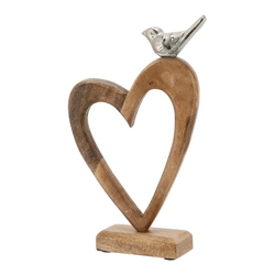 Heart with bird on foot, approx. 26cmH
