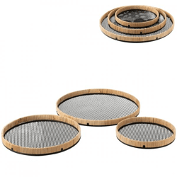 J-Line tray Rattan 50 cm set of 3