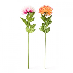 Kunstbloem Chrysant 57 cm 2 assorti