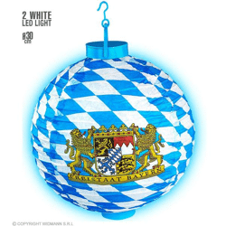 LED LAMPION BAYERN MIT 2 WEISSEN LED LICHTERN 30 cm
