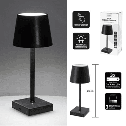 LED Tischleuchte, Batterie, schwarz, S, ca. 26cm