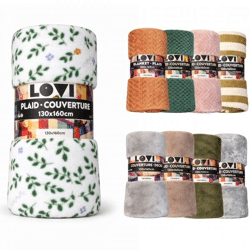 Plaid Lovi fleece 130 x 160 cm assorti