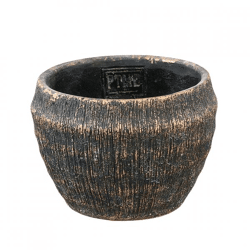 PTMD bloempot Sary S zwart/goudkleurig 12 cm