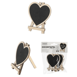 Staffelei Kreidetafel, Herz, 3er Set, ca. 7x8cm