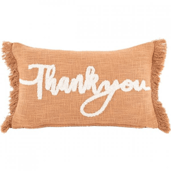 Tiseco Kissen Cotton Slub Thank You braun 30 x 50 cm