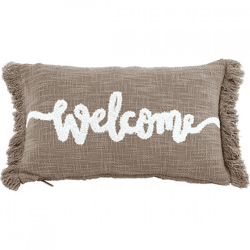Tiseco Kissen Cotton Slub Welcome taupe 30 x 50 cm