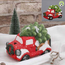 Truck with Christmas tree with LED light, M, approx. 20cm