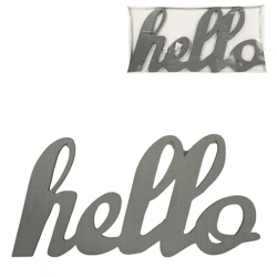 Wall decoration hello gray 60 cm