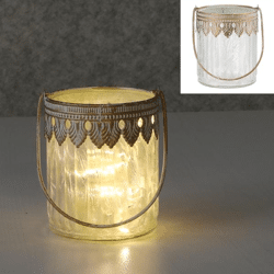 Lantern Oriental, frosted, straight, small, approx.11cmH