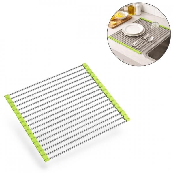 Abtropfgitter Küche flexibel grün 47 cm