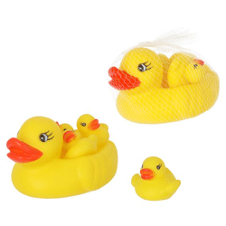 Bath duck mom with kids, 4 pieces, approx. 9x15cm