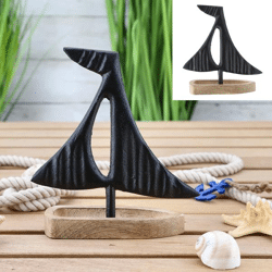 Boat, aluminum, mango, black, large, approx. 25cmH