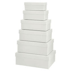 Boxenset, weiß, 6tlg., rechteckig