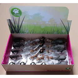 Bullyland 63023 - Wild Life Tiere 26 Stk. im Display, 7 fach sort.