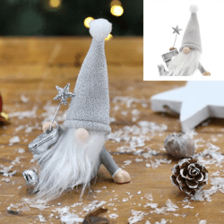 Decorative gnome sitting small, 9.5cmH