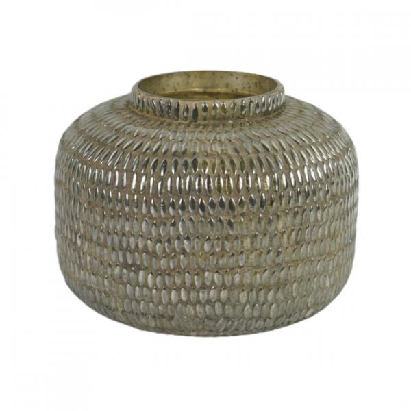 Dekocandle flower pot vase with relief 19 cm