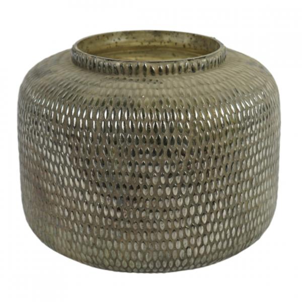 Dekocandle flower pot vase with relief 24 cm