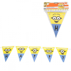 Despicable Me Minions flag line Happy birthday 3.3 m