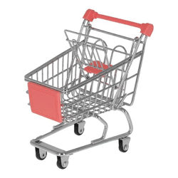 Shopping cart, miniature, red, approx. 14cmH