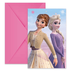 FROZEN 2 WIND SPIRIT - 6 FSC PAPER DIE CUT INVITATIONS & ENVELOPES