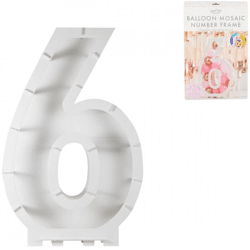 Ginger Ray Ballon Mosaik 6-stellig weiß 85 cm