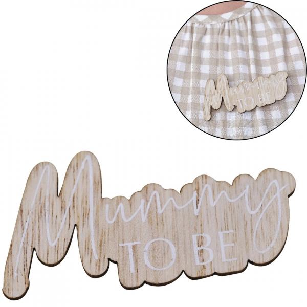 Ginger Ray Knopf Mummy to be Holz 7,5 cm