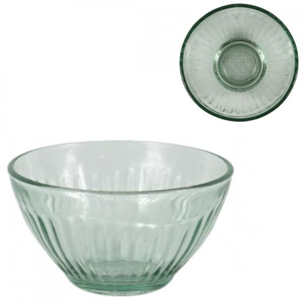 Glasschale mit vertikaler Riffelung 9 cm