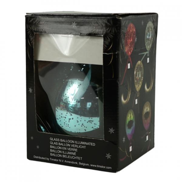 Batteriebetriebener Glasballon grün 21 cm