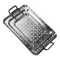  Grillkorb / Grillblech Edelstahl, 3er Set 