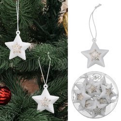 Hanger metal star, white gold, set of 8, approx.4.5cmD