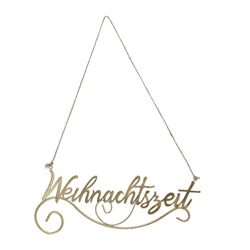 Hanging Christmas lettering, gold, approx. 26cmiron/jute