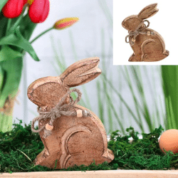 Bunny, sitting, mango, large, 15cmH