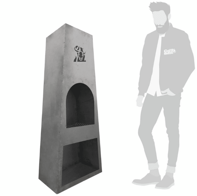 HEIZA Gartenkamin | Feuerstelle MGK-1660, Cortenstahl