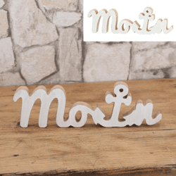 Holz Schriftzug Moin, ca.26cmL