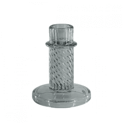 Housevitamin candlestick Twist smoked glass gray 10 cm