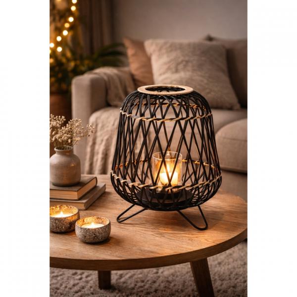 J-Line lantern bamboo black 42 cm