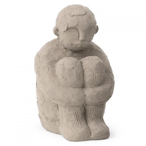 J-Line Statue Figur sitzend Zement grau 25 cm