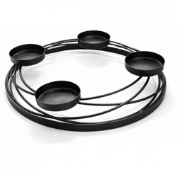 Kerzenleuchter Metall schwarz 35 cm