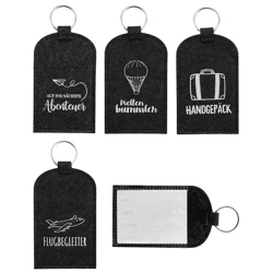 Luggage tag felt approx. 7x12cm anthracite 4/s