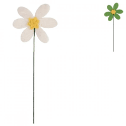 Artificial flower felt green/white 33 cm 2 assorted