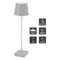 LED table lamp, battery, light gray, L, approx. 45cmH