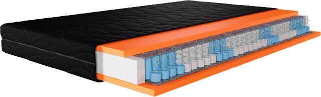 Matratze Taschenfederkern 90x200 cm weiße oder schwarze Bezug, gerollt