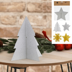 Paper winter decoration, 3D, 3pcs, 6/s, approx. 15cmH