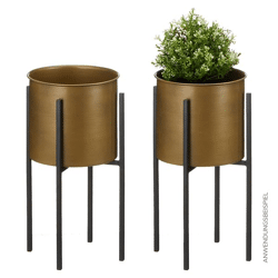 Plant pot gold on black base, S, approx. 40cmH