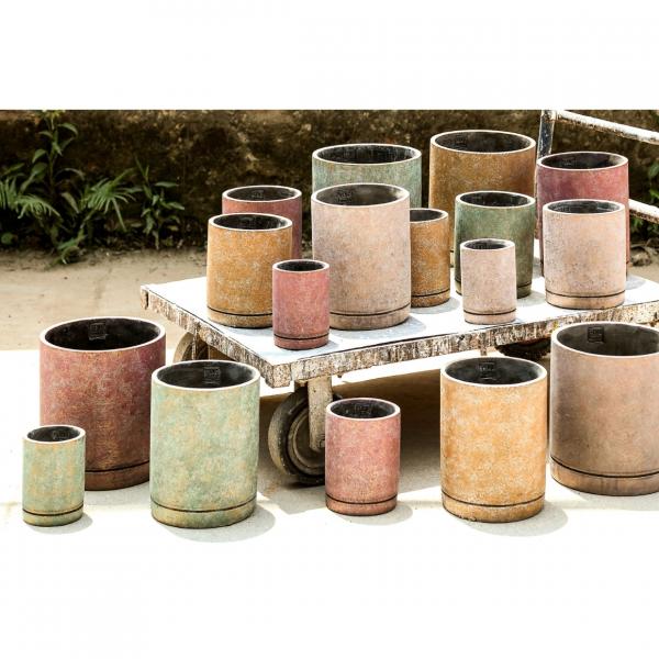 PTMD Blumentopf Vik M Zement grün 20 cm