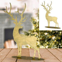 Reindeer on foot, gold, M, approx. 32x43cm
