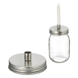 Screw lid tree candle holder, DIY, silver, approx.7cmD