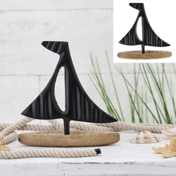 Sailboat, mango, black, small, approx. 20cmH